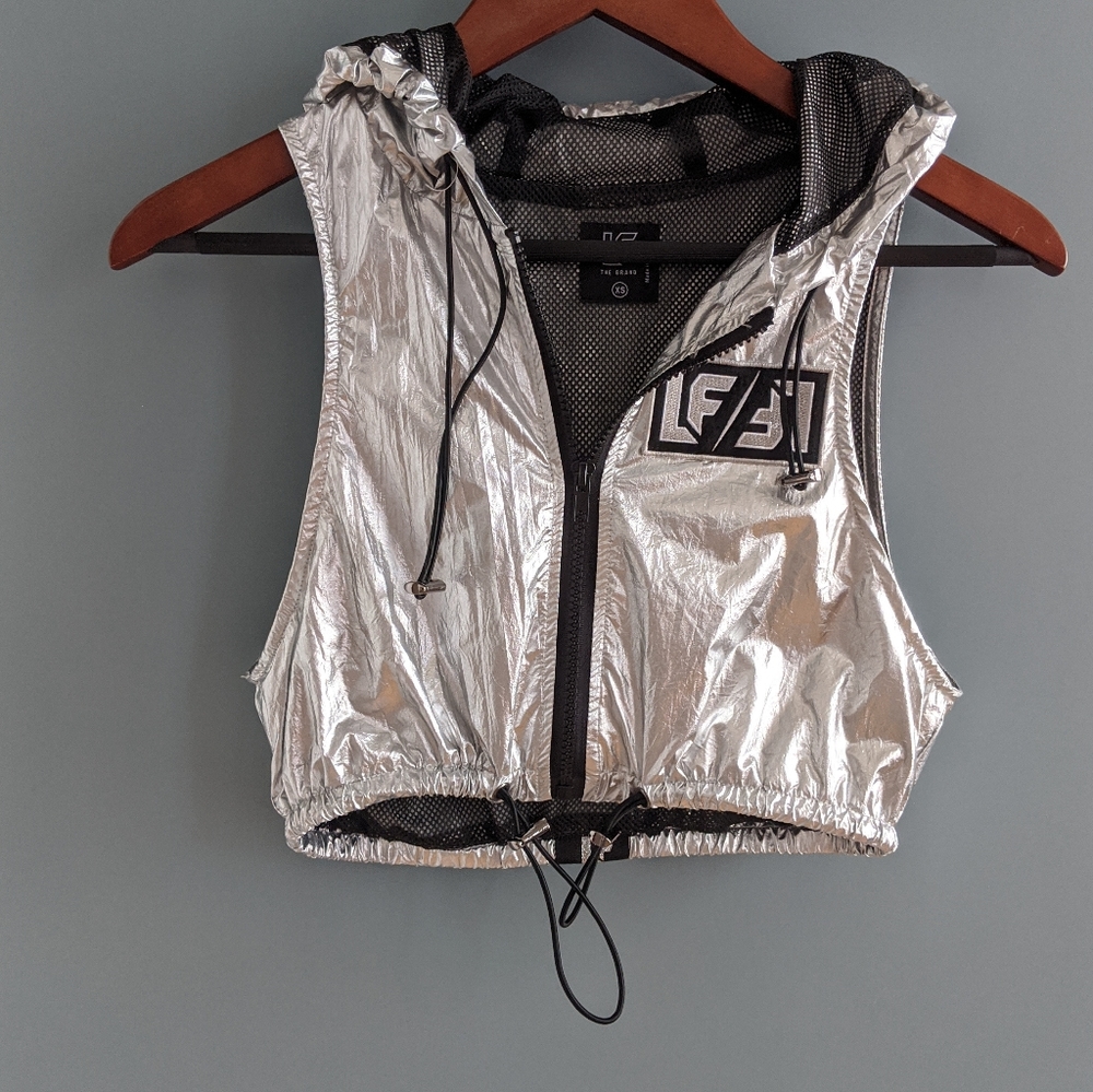 LF The Brand crop reflective zip up hooded vest